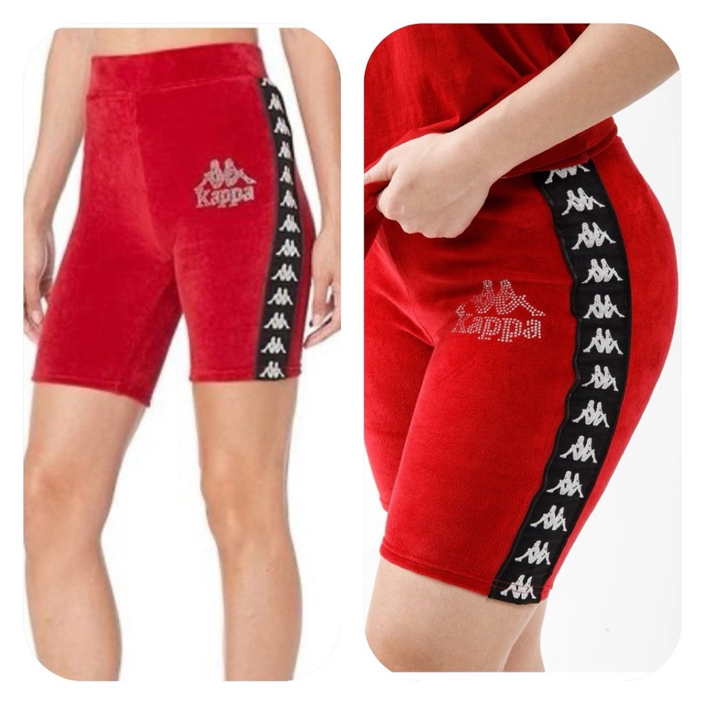 NWT Kappa S red skin fit 222 Banda Saxeever velour bike shorts - Picture 10 of 15